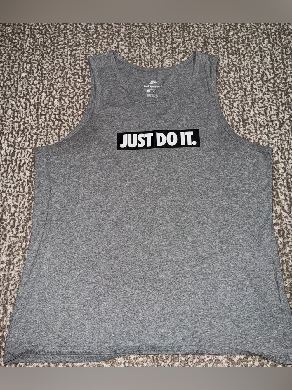 Nike Grey Tank Top with 'Just Do It.' Box Logo